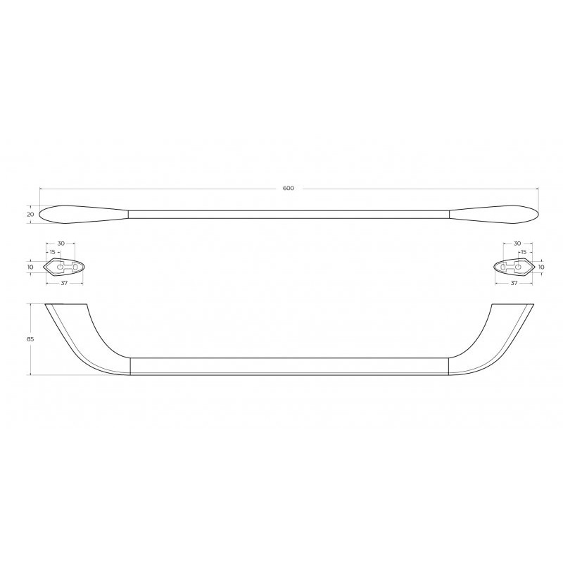 Полотенцедержатель штанга 60см хром Cezares LINER-TH-60-01