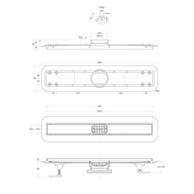 Трап для душа линейный 60 см белый Belbagano LUCE BB-LD-LUCE-60-BIANCO
