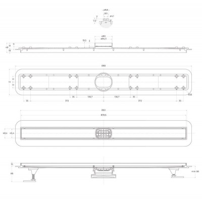Трап для душа линейный 90см белый Belbagano LUCE BB-LD-LUCE-90-BIANCO