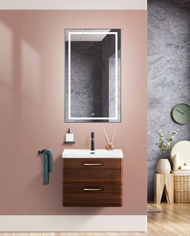 Тумба под раковину подвесная 50см орех Belbagno DUE-500-2C-SO-NOCE-P
