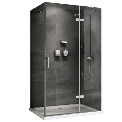 Душевой уголок 90x90x195см ABBER Zart AG08090-S91, стекло прозрачное, профиль хром 