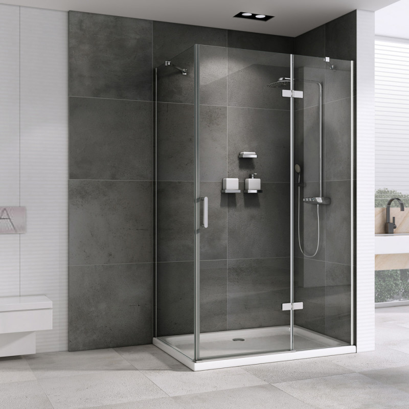 Душевой уголок 90x90x195см ABBER Zart AG08090-S91, стекло прозрачное, профиль хром 