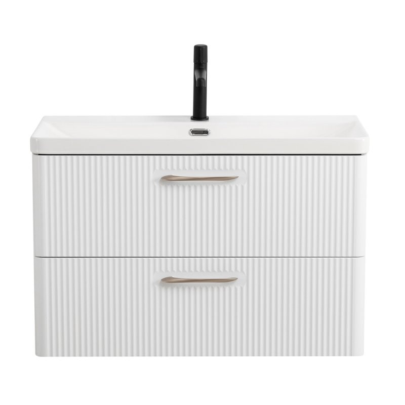 Тумба под раковину подвесная 80см белая матовая Belbagno DUE-800-2C-SO-BL-P