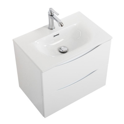 Тумба под раковину подвесная 50см белая глянцевая Belbagno MARINO-CER-MINI-500-2C-SO-BL-P