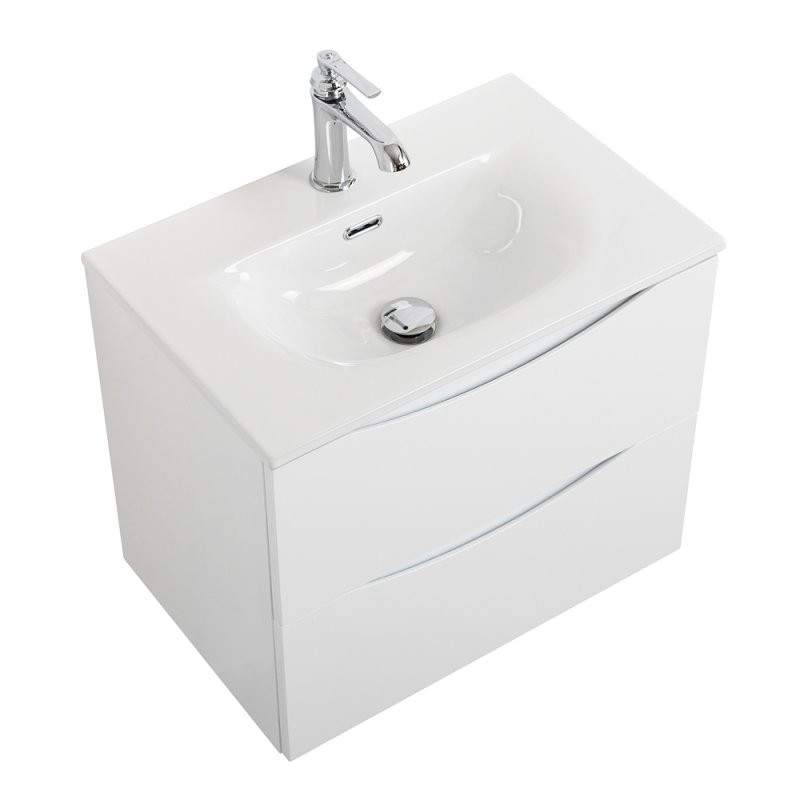 Тумба под раковину подвесная 50см белая глянцевая Belbagno MARINO-CER-MINI-500-2C-SO-BL-P