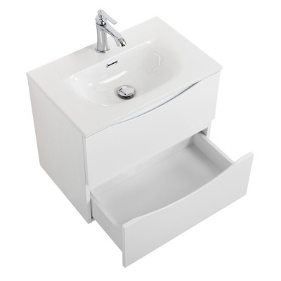 Тумба под раковину подвесная 50см белая глянцевая Belbagno MARINO-CER-MINI-500-2C-SO-BL-P