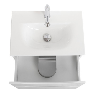 Тумба под раковину подвесная 50см белая глянцевая Belbagno MARINO-CER-MINI-500-2C-SO-BL-P
