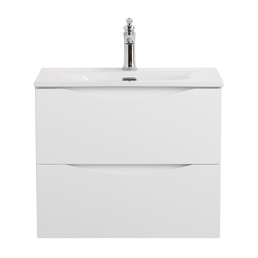 Тумба под раковину подвесная 50см белая матовая Belbagno MARINO-CER-MINI-500-2C-SO-BO-P