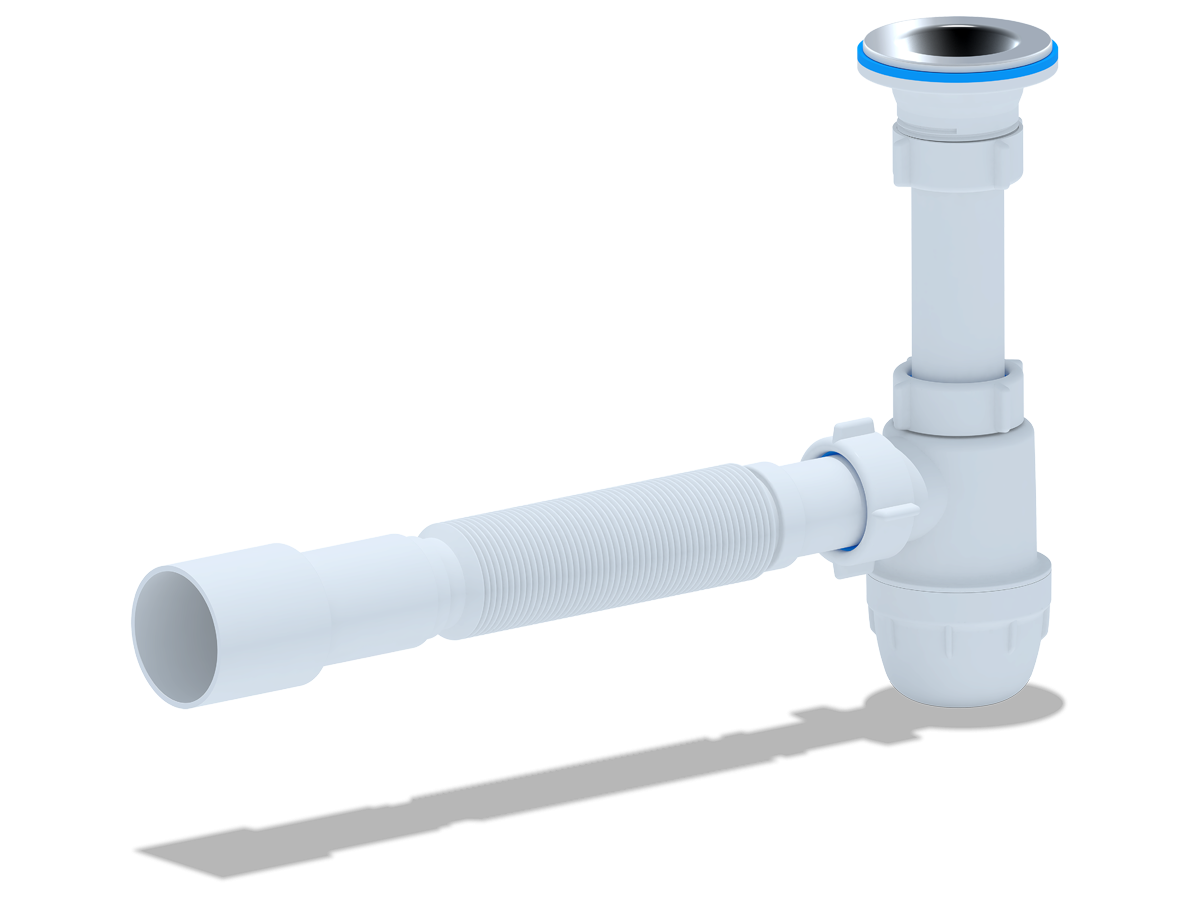 Сифон АНИ Юнг 1 1/4"*32 c гибкой трубой 32*40/50 BM1016