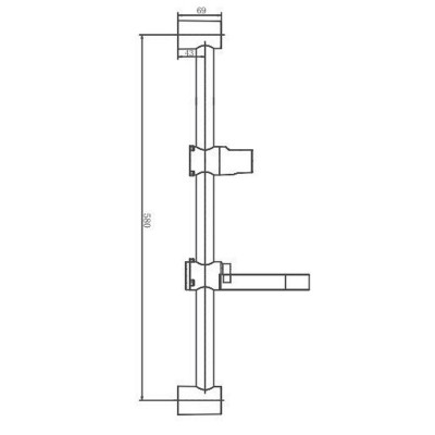 Душевая штанга Haiba 580 мм хром (HB8005)