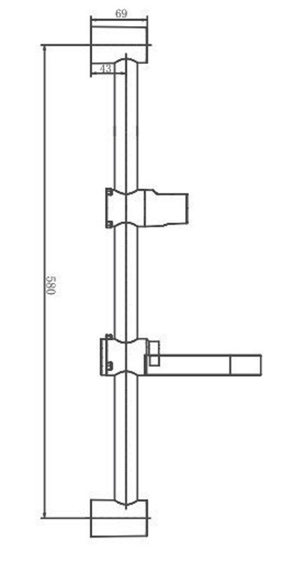 Душевая штанга Haiba 580 мм хром (HB8005)