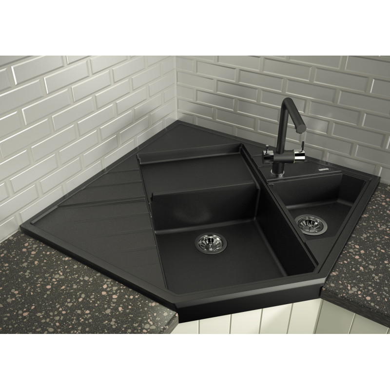 Кухонная мойка угловая Florentina БОМБЕЙ бежевая