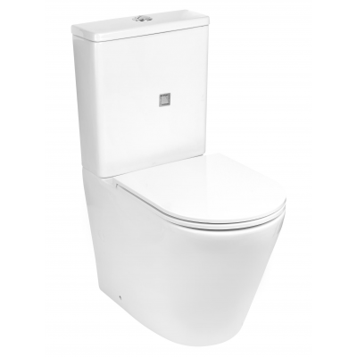 Унитаз-компакт безободковый с микролифтом, Welt Wasser, WW SALZBACH 001GL-WT