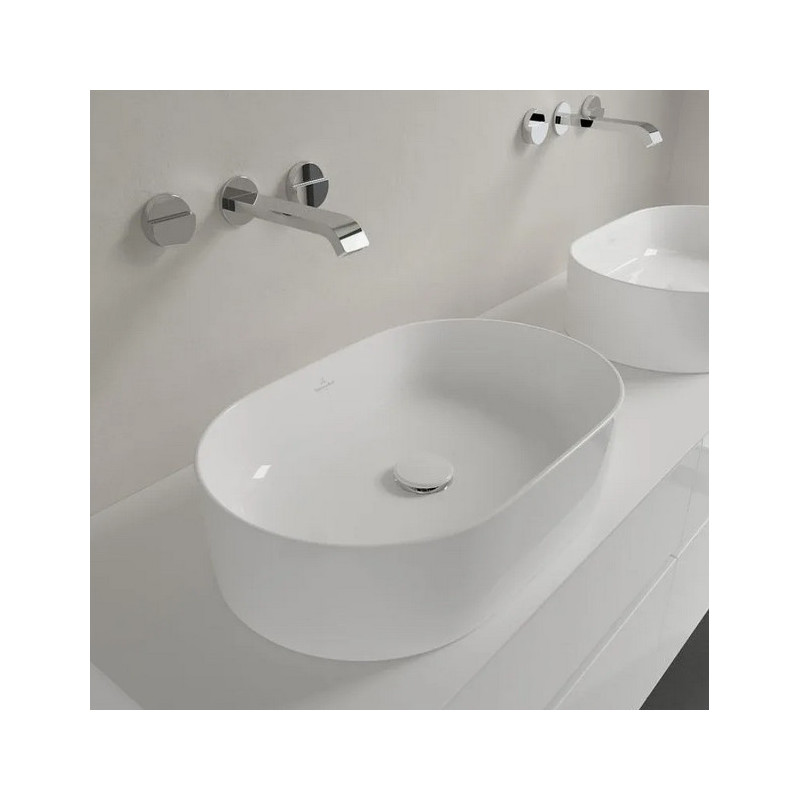 Раковина накладная Villeroy & Boch Collaro 560x360x145мм, Stone White CeramicPlus, без перелива