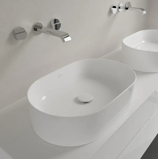 Раковина накладная Villeroy & Boch Collaro 560x360x145мм, Stone White CeramicPlus, без перелива