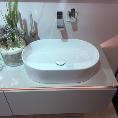 Раковина накладная Villeroy & Boch Collaro 560x360x145мм, Stone White CeramicPlus, без перелива