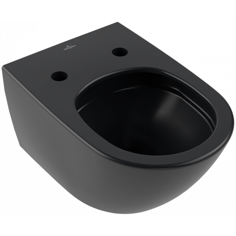 Унитаз Villeroy & Boch Antao с безободковым смывом, подвесной, с функцией TwistFlush, Pure Black CeramicPlus