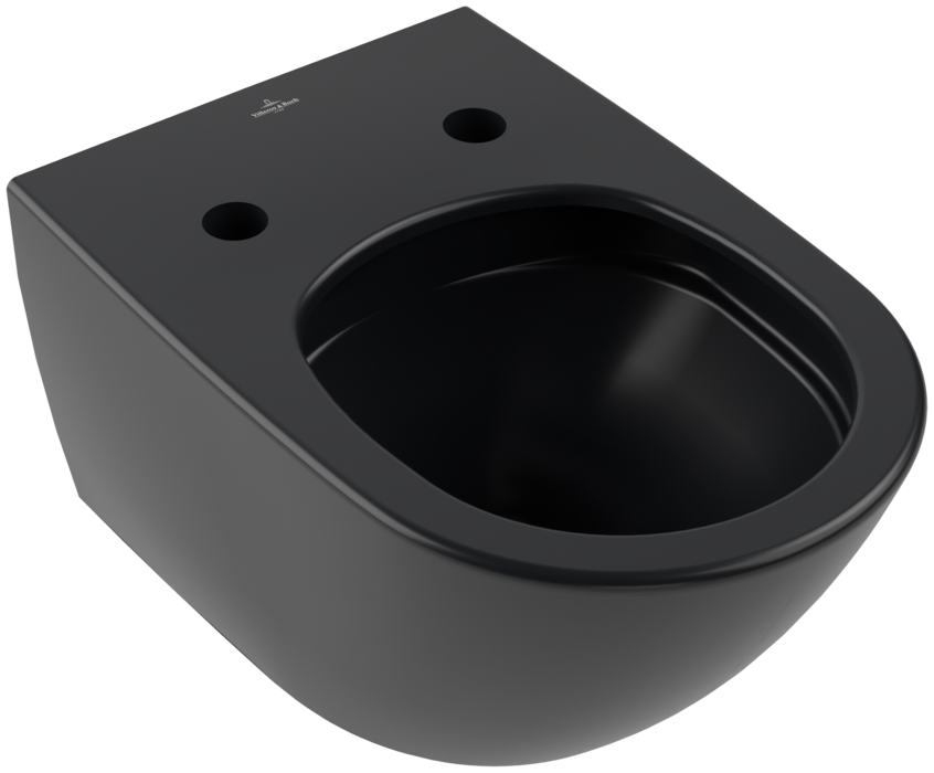 Унитаз Villeroy & Boch Antao с безободковым смывом, подвесной, с функцией TwistFlush, Pure Black CeramicPlus