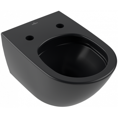 Унитаз Villeroy & Boch Antao с безободковым смывом, подвесной, с функцией TwistFlush, Pure Black CeramicPlus