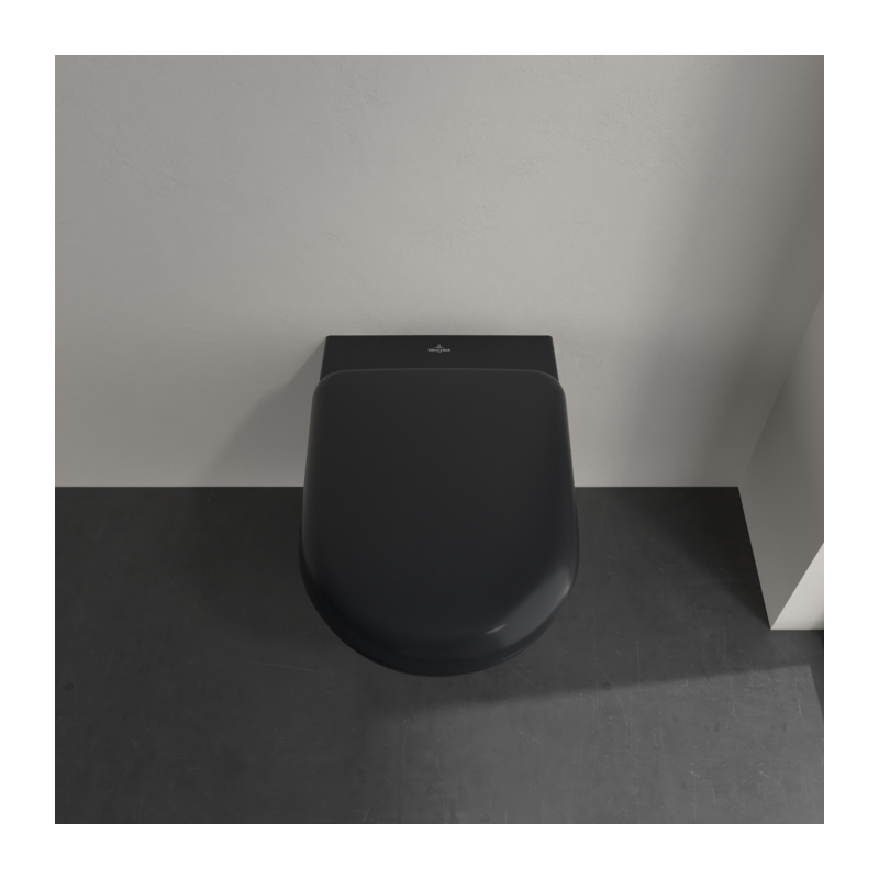 Унитаз Villeroy & Boch Antao с безободковым смывом, подвесной, с функцией TwistFlush, Pure Black CeramicPlus