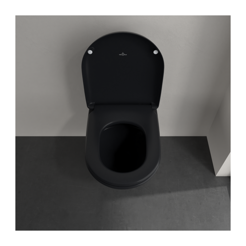 Унитаз Villeroy & Boch Antao с безободковым смывом, подвесной, с функцией TwistFlush, Pure Black CeramicPlus