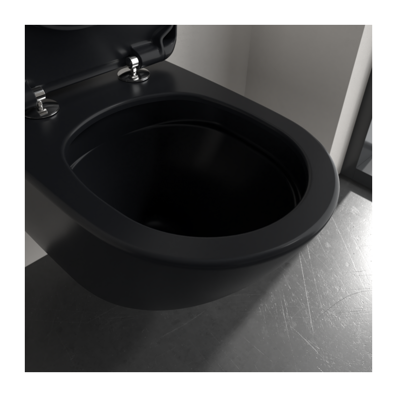 Унитаз Villeroy & Boch Antao с безободковым смывом, подвесной, с функцией TwistFlush, Pure Black CeramicPlus