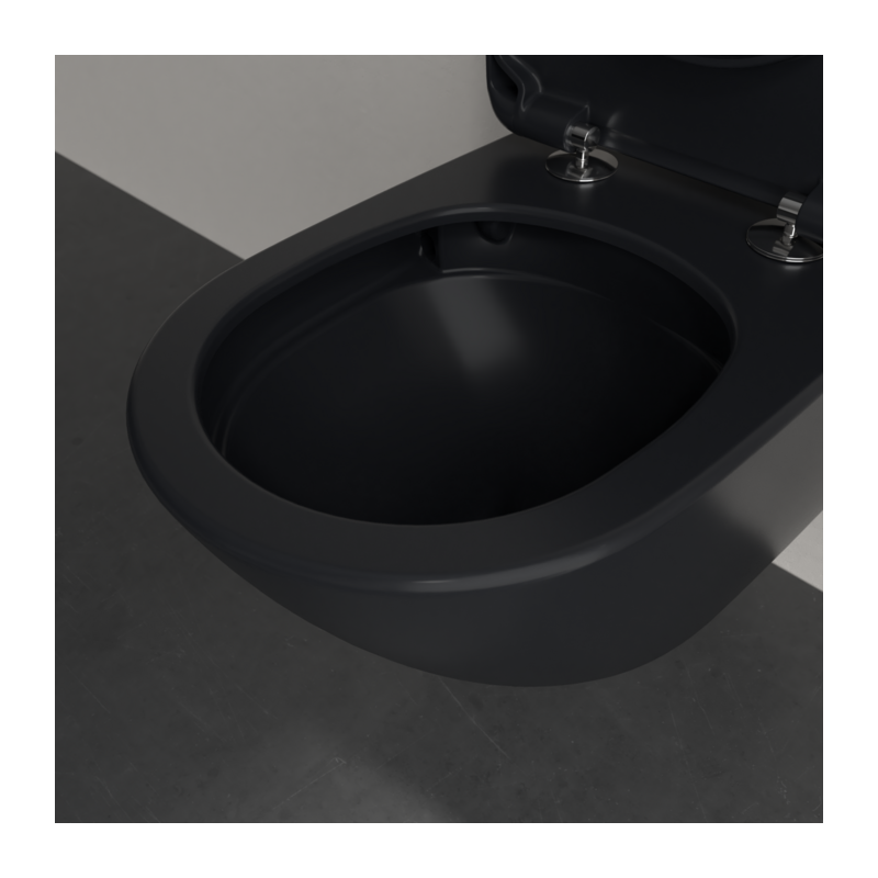 Унитаз Villeroy & Boch Antao с безободковым смывом, подвесной, с функцией TwistFlush, Pure Black CeramicPlus