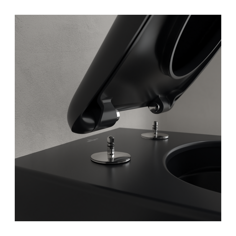 Унитаз Villeroy & Boch Antao с безободковым смывом, подвесной, с функцией TwistFlush, Pure Black CeramicPlus