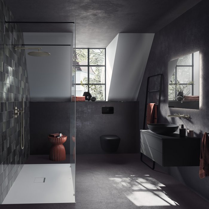 Унитаз Villeroy & Boch Antao с безободковым смывом, подвесной, с функцией TwistFlush, Pure Black CeramicPlus