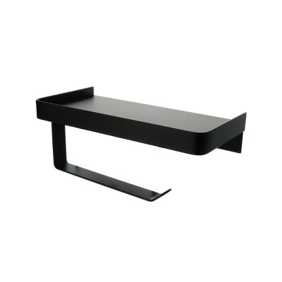 Бумагодержатель с полкой для телефона черный Fixsen HoReCa FX-31011B