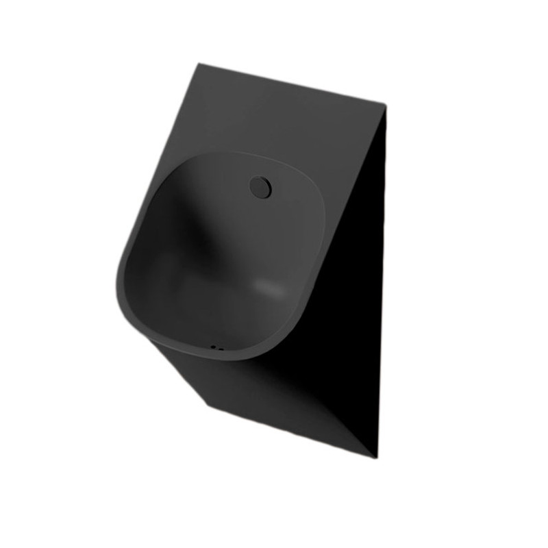 Писсуар настенный 33x31см Artceram La Fontana скрытый монтаж, черный матовый с покрытием Saniglaze
