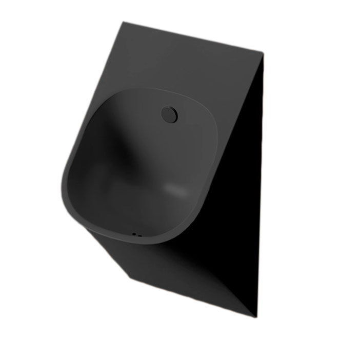 Писсуар настенный 33x31см Artceram La Fontana скрытый монтаж, черный матовый с покрытием Saniglaze