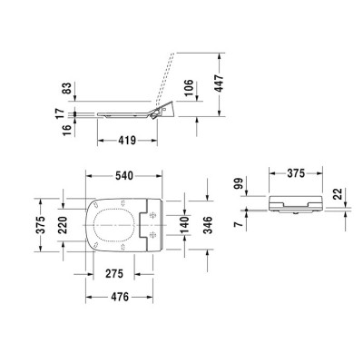 Сиденье для унитаза с душем Duravit SensoWash Slim для ME by Starck, Starck 2, Starck 3 и Darling New* 611000