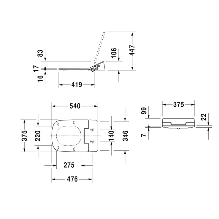 Сиденье для унитаза с душем Duravit SensoWash Slim для ME by Starck, Starck 2, Starck 3 и Darling New* 611000