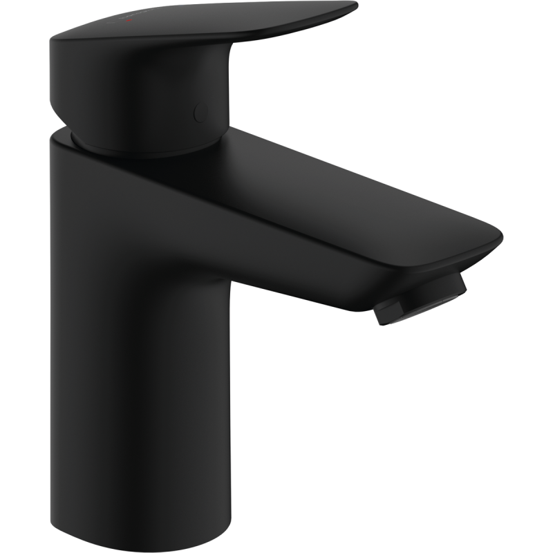 Однорычажный смеситель для раковины Hansgrohe Logis 100 с донным клапаном, черный матовый