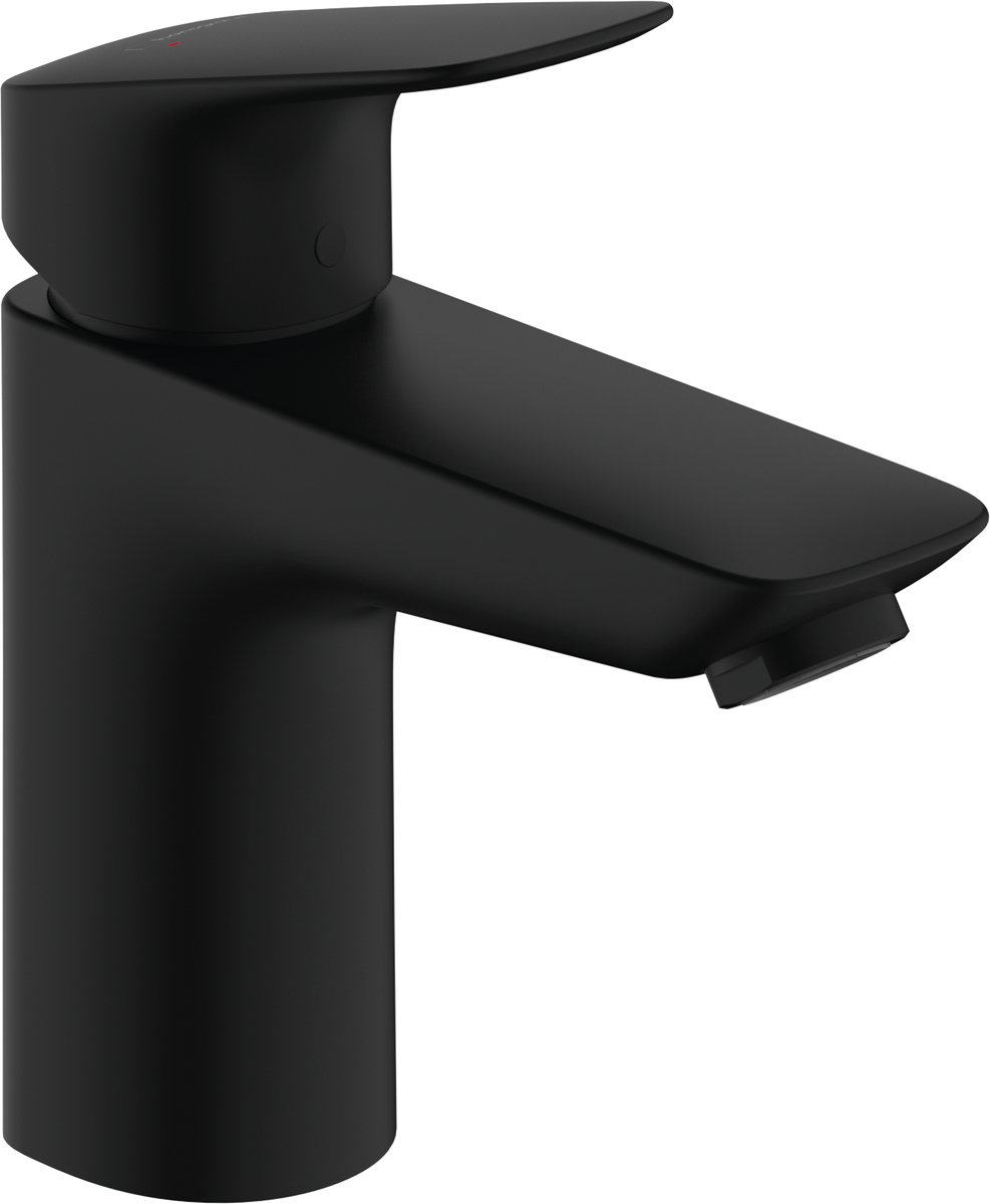 Однорычажный смеситель для раковины Hansgrohe Logis 100 с донным клапаном, черный матовый