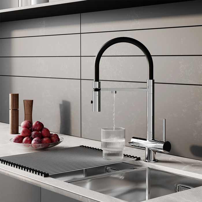 Смеситель для кухни Iddis Ace с каналом для фильтрованной воды, хром глянцевый