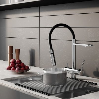 Смеситель для кухни Iddis Ace с каналом для фильтрованной воды, хром глянцевый