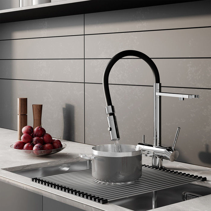 Смеситель для кухни Iddis Ace с каналом для фильтрованной воды, хром глянцевый