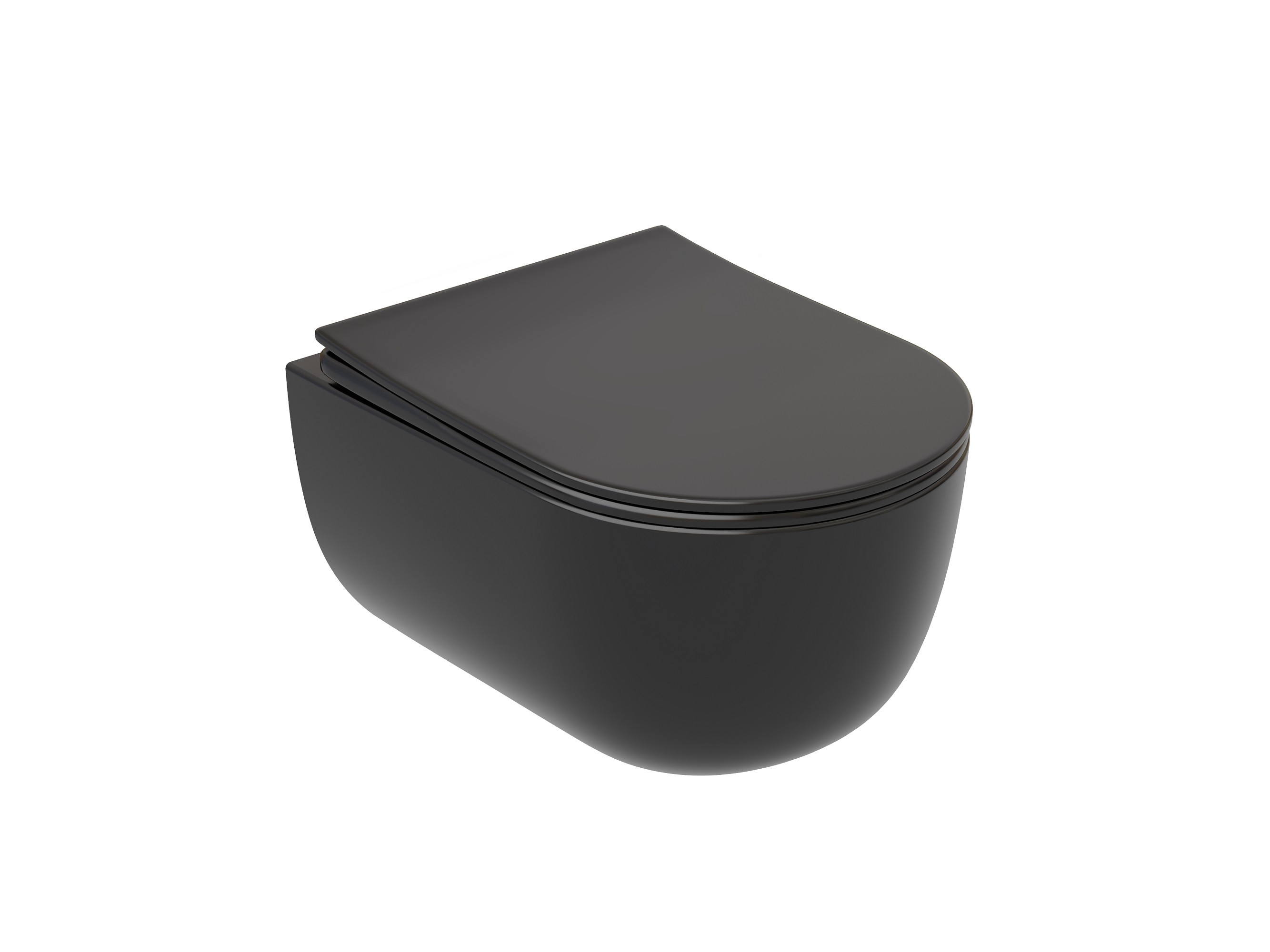 Подвесной унитаз 355х490х320мм Ceramicanova Modena Rimless черный матовый, с быстросъемным сидением микролифт
