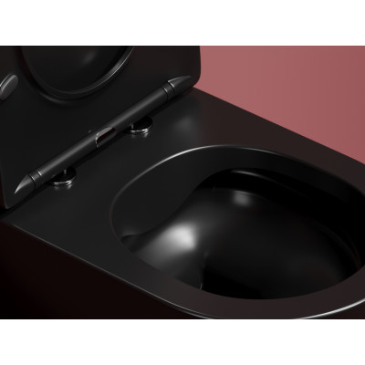 Подвесной унитаз 355х490х320мм Ceramicanova Modena Rimless черный матовый, с быстросъемным сидением микролифт