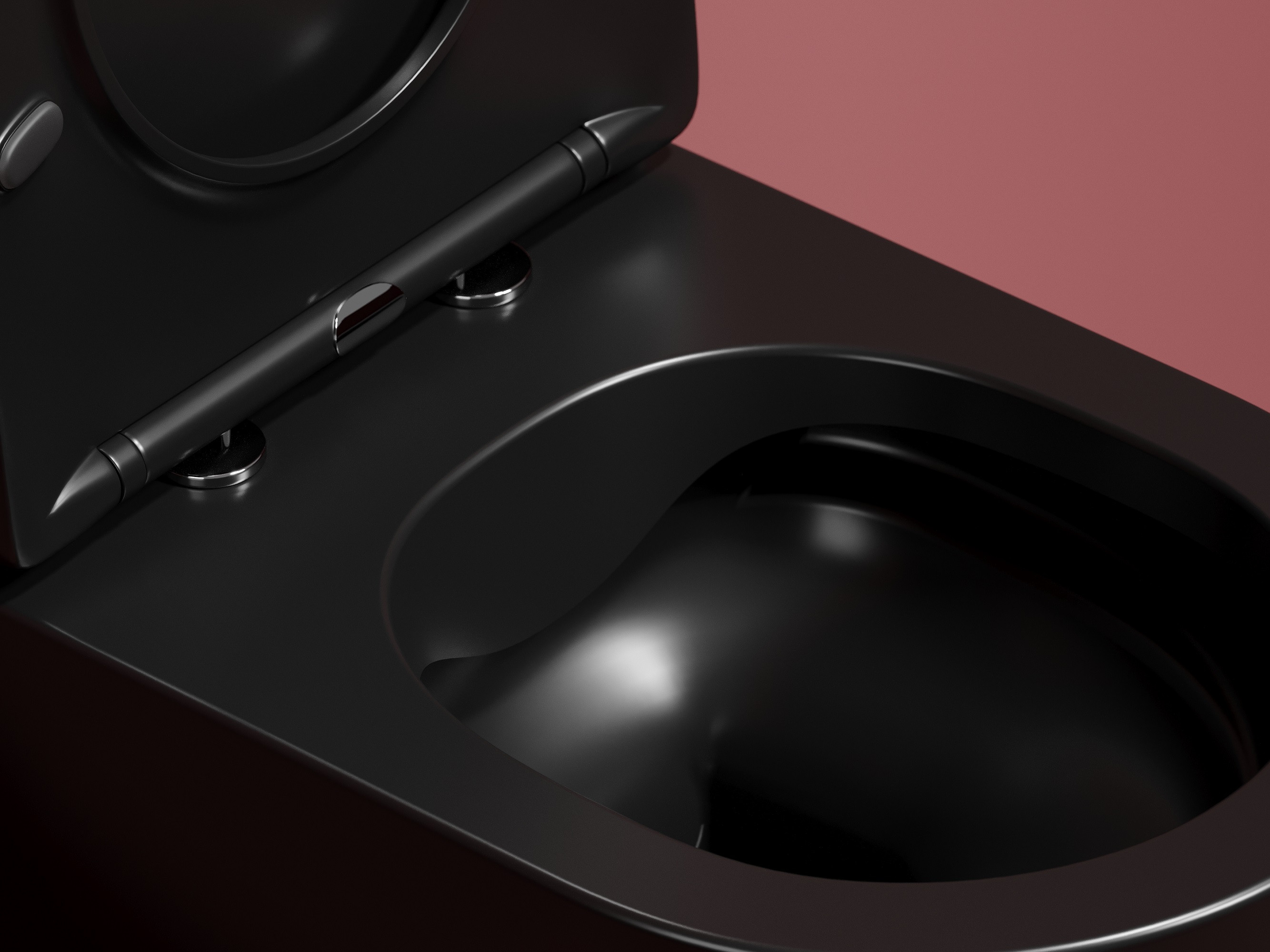 Подвесной унитаз 355х490х320мм Ceramicanova Modena Rimless черный матовый, с быстросъемным сидением микролифт