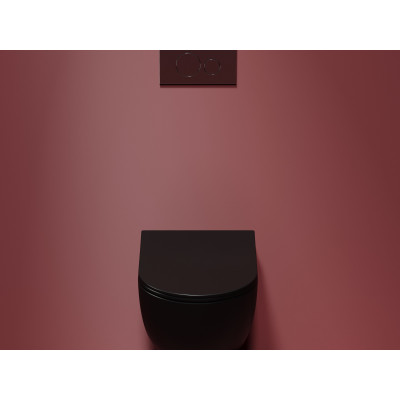 Подвесной унитаз 355х490х320мм Ceramicanova Modena Rimless черный матовый, с быстросъемным сидением микролифт