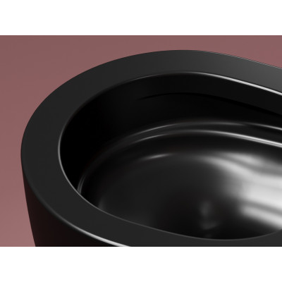 Подвесной унитаз 355х490х320мм Ceramicanova Modena Rimless черный матовый, с быстросъемным сидением микролифт