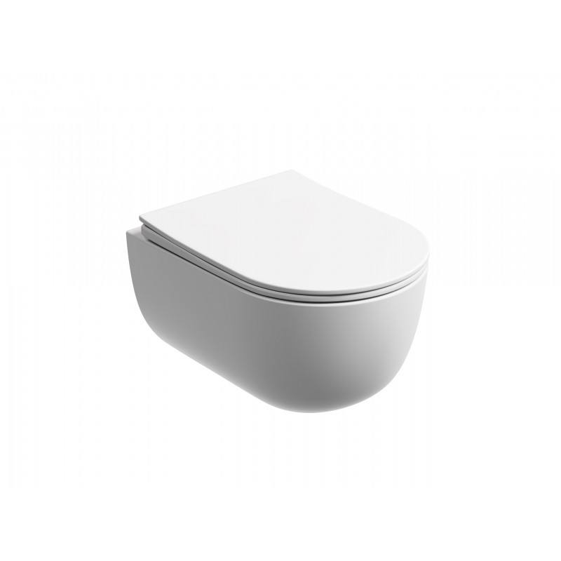 Подвесной унитаз 355х490х320мм Ceramicanova Modena Rimless белый матовый, с быстросъемным сидением микролифт