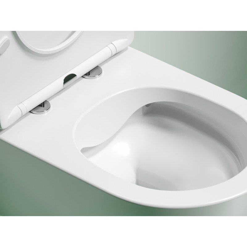 Подвесной унитаз 355х490х320мм Ceramicanova Modena Rimless белый матовый, с быстросъемным сидением микролифт