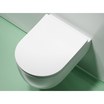 Подвесной унитаз 355х490х320мм Ceramicanova Modena Rimless белый матовый, с быстросъемным сидением микролифт