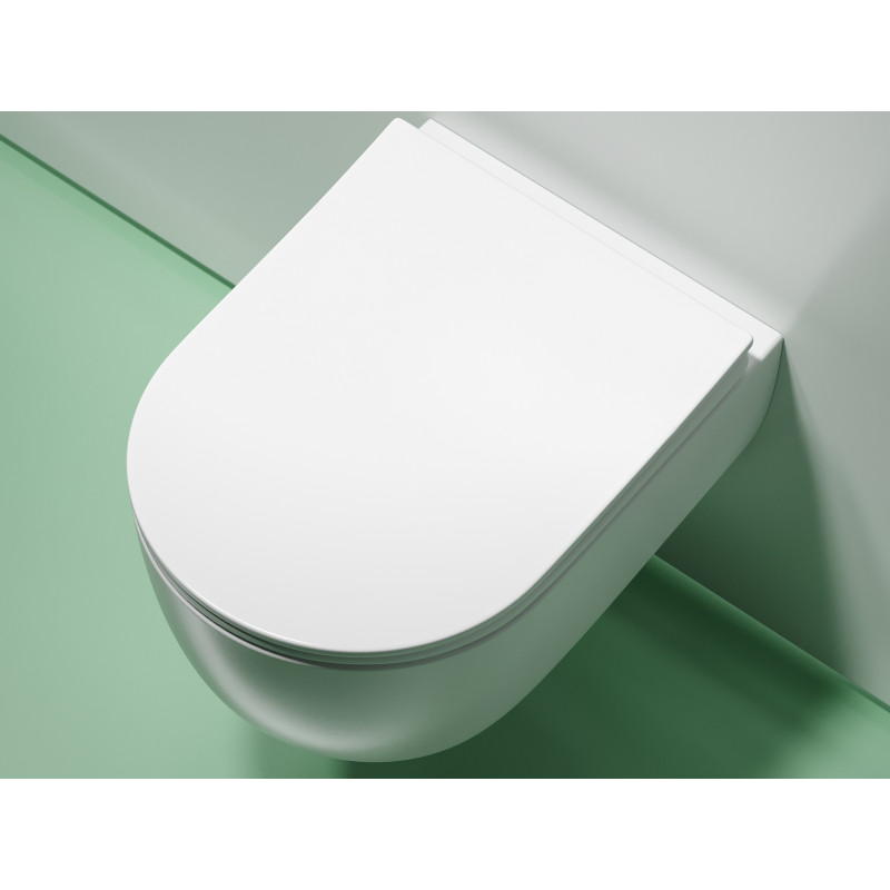 Подвесной унитаз 355х490х320мм Ceramicanova Modena Rimless белый матовый, с быстросъемным сидением микролифт