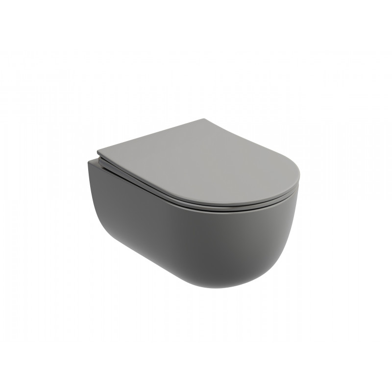 Подвесной унитаз 355х490х320мм Ceramicanova Modena Rimless антрацит матовый, с быстросъемным сидением микролифт