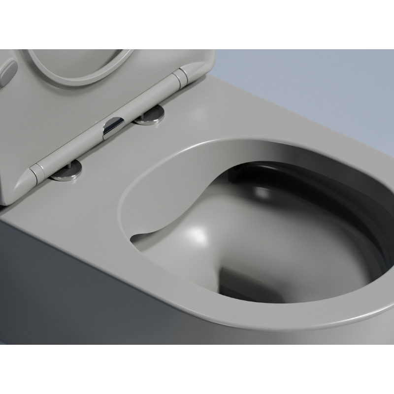 Подвесной унитаз 355х490х320мм Ceramicanova Modena Rimless антрацит матовый, с быстросъемным сидением микролифт